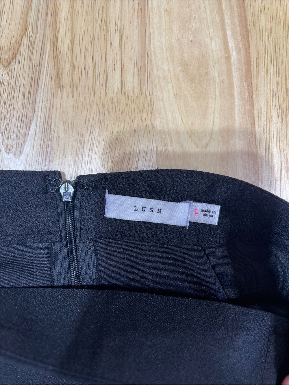 Lush Black Asymmetric Wrap Pencil Skirt - Picture 2 of 3